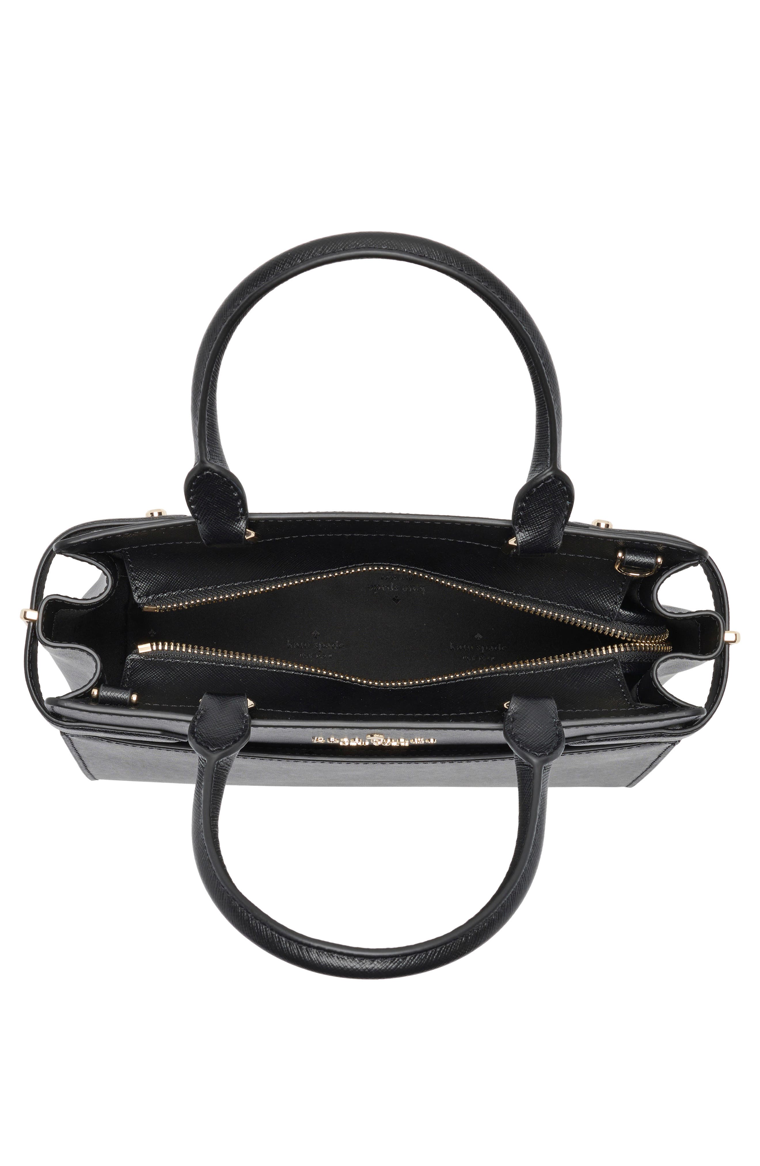 Kate Spade New York staci medium leather satchel, Alternate, color, Black