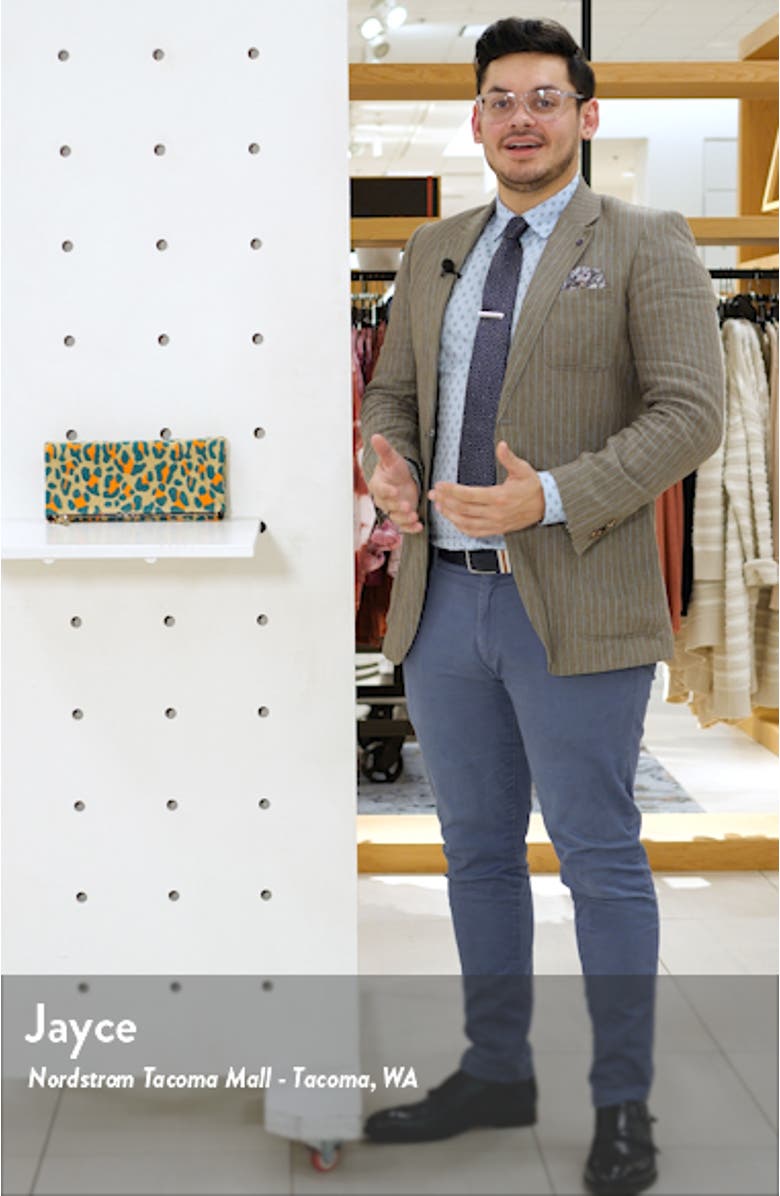 Leopard Print Suede Foldover Clutch, sales video thumbnail