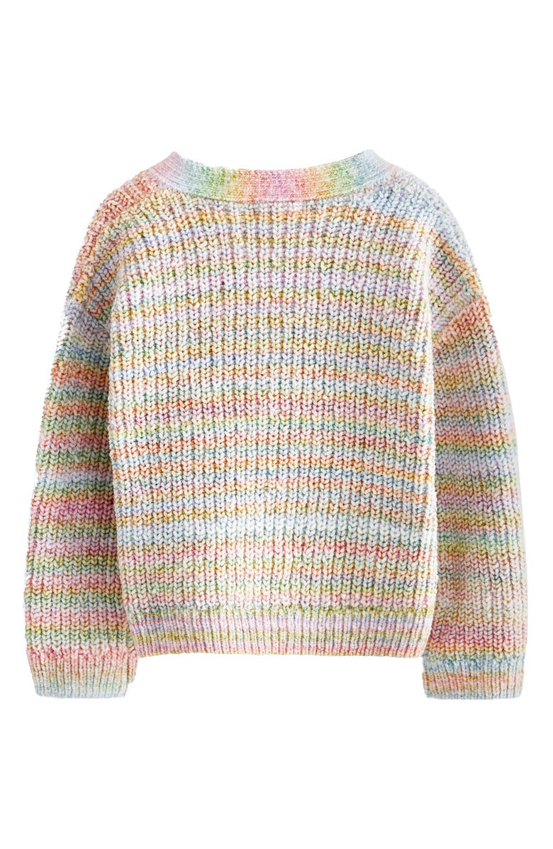 NEXT Kids' Rainbow Stripe V-Neck Cardigan, Alternate, color,