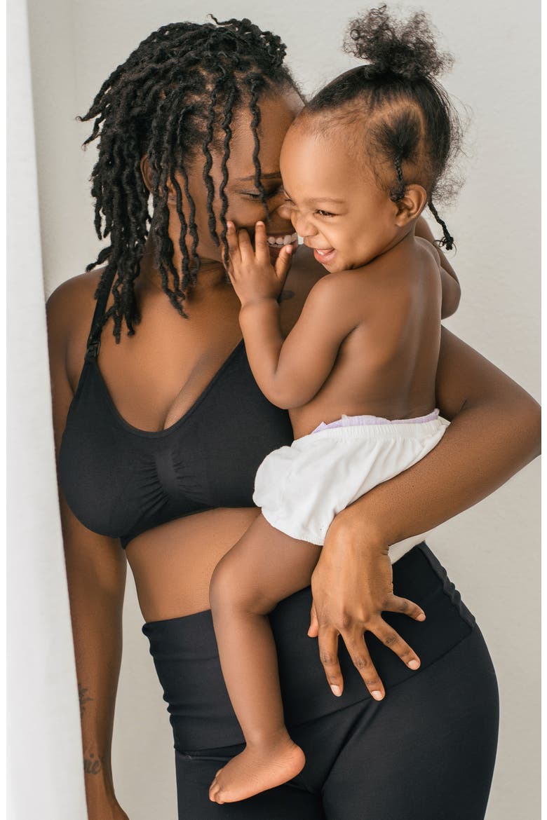 Simply Sublime Seamless Nursing Bra, Alternate, color, BLACK