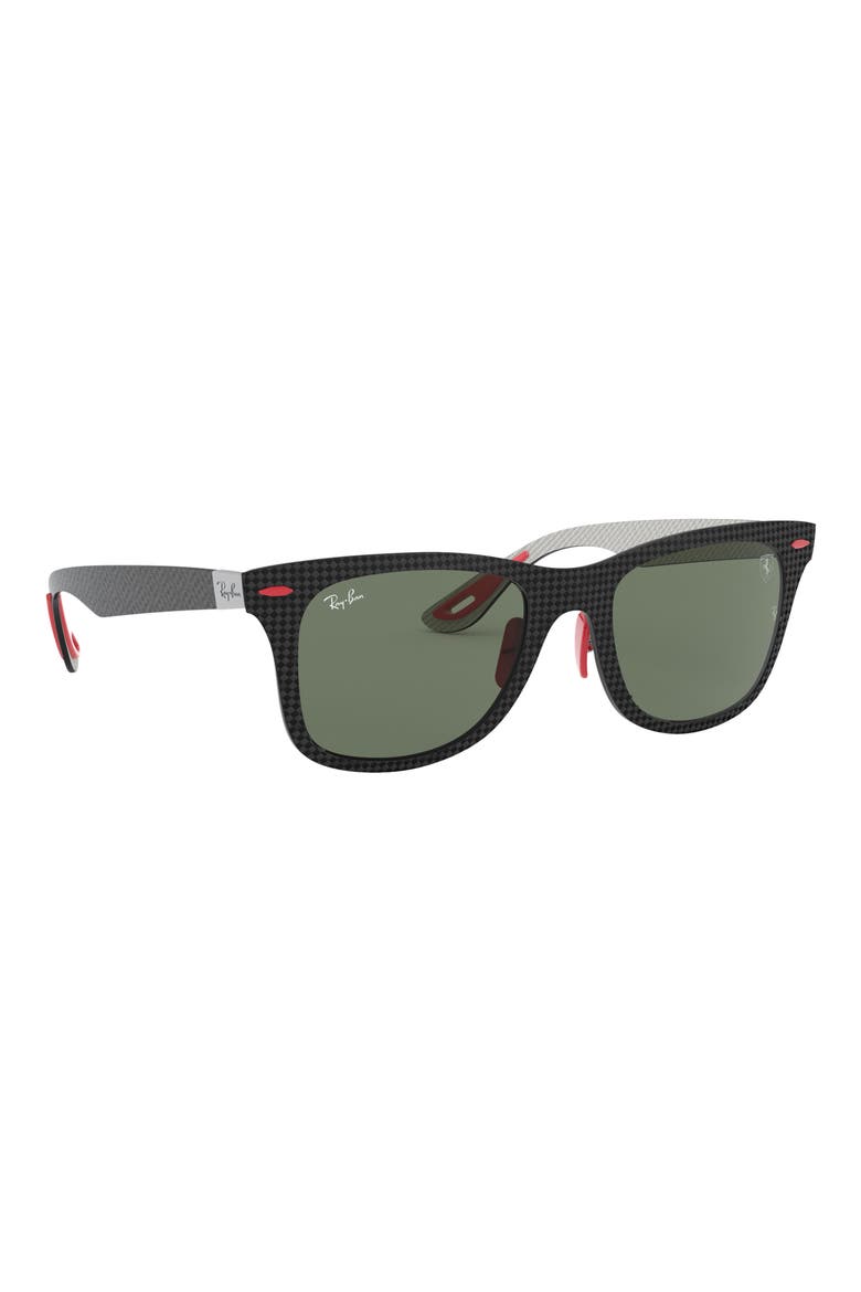52mm Square Sunglasses, Alternate, color, CARBON / MATTE ALLUTEX / GREEN