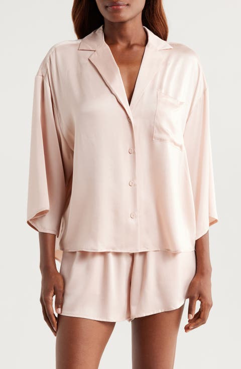 Washable Silk Button-Up Short Pajamas
