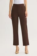 Ming Wang Stretch Deco Crepe Straight Leg Pants