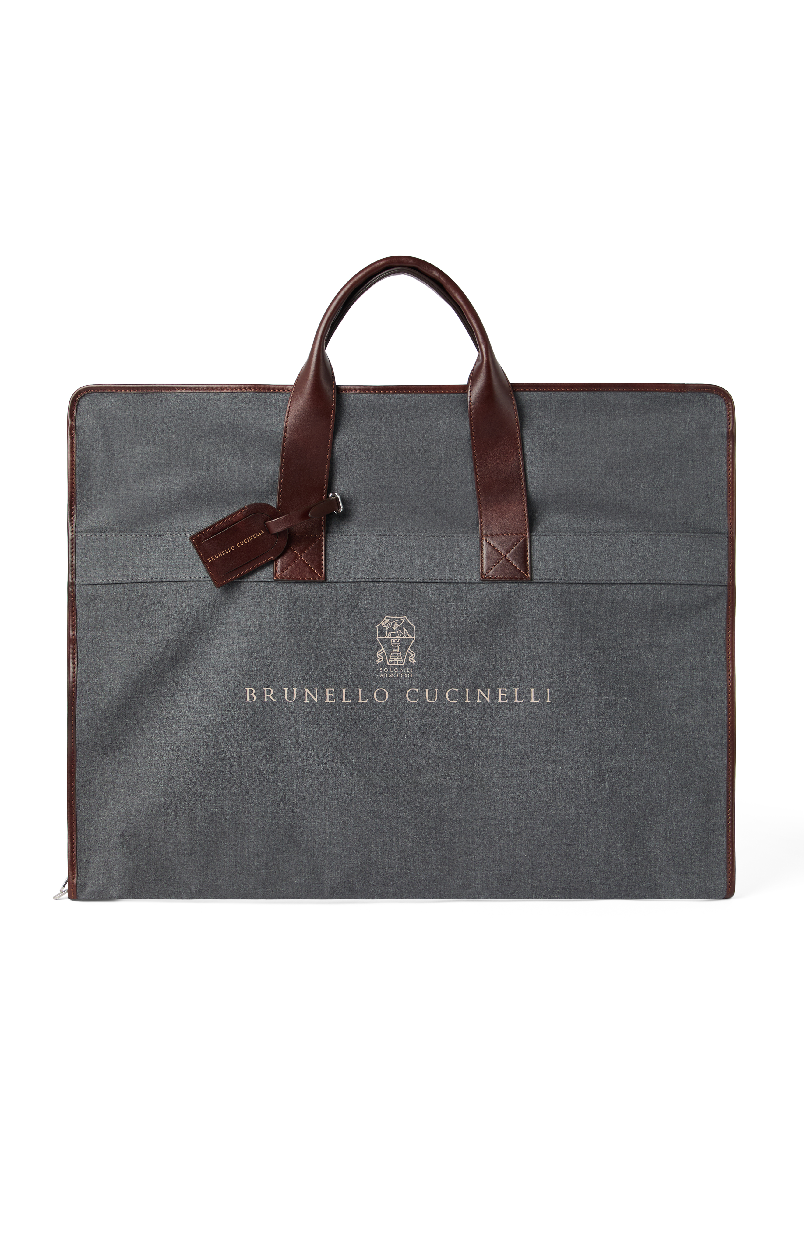 Brunello Cucinelli Calfskin suit carrier, Main, color, Anthracite