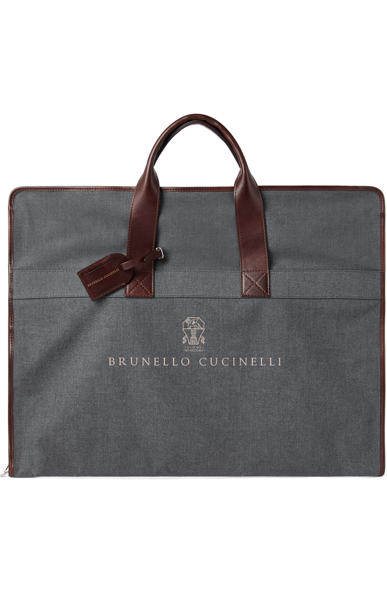 Brunello Cucinelli Calfskin suit carrier, Main, color, Anthracite