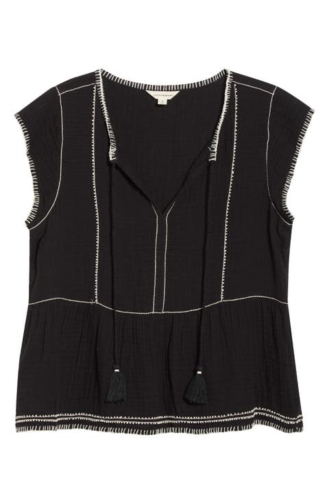 Embroidered Detail Cotton Tank