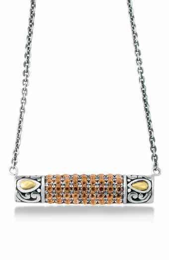 Sterling Silver & 18K Gold Pavé Citrine Pendant Necklace