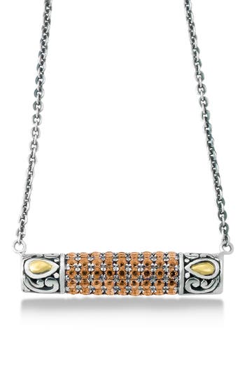 Samuel B. Sterling Silver & 18k Gold Pavé Citrine Pendant Necklace In Yellow