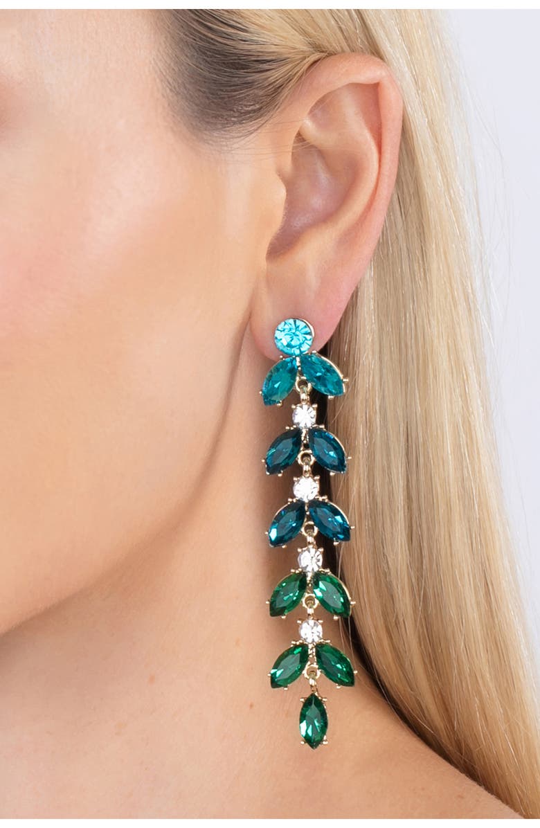 EYE CANDY LOS ANGELES The Luxe Collection Blue Leaf Dangle Earrings, Alternate, color,