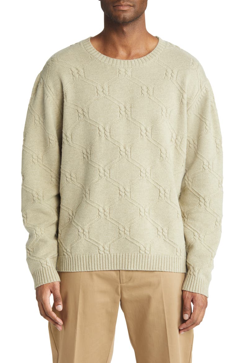 Grove Cable Crewneck Sweater, Main, color, SAGE