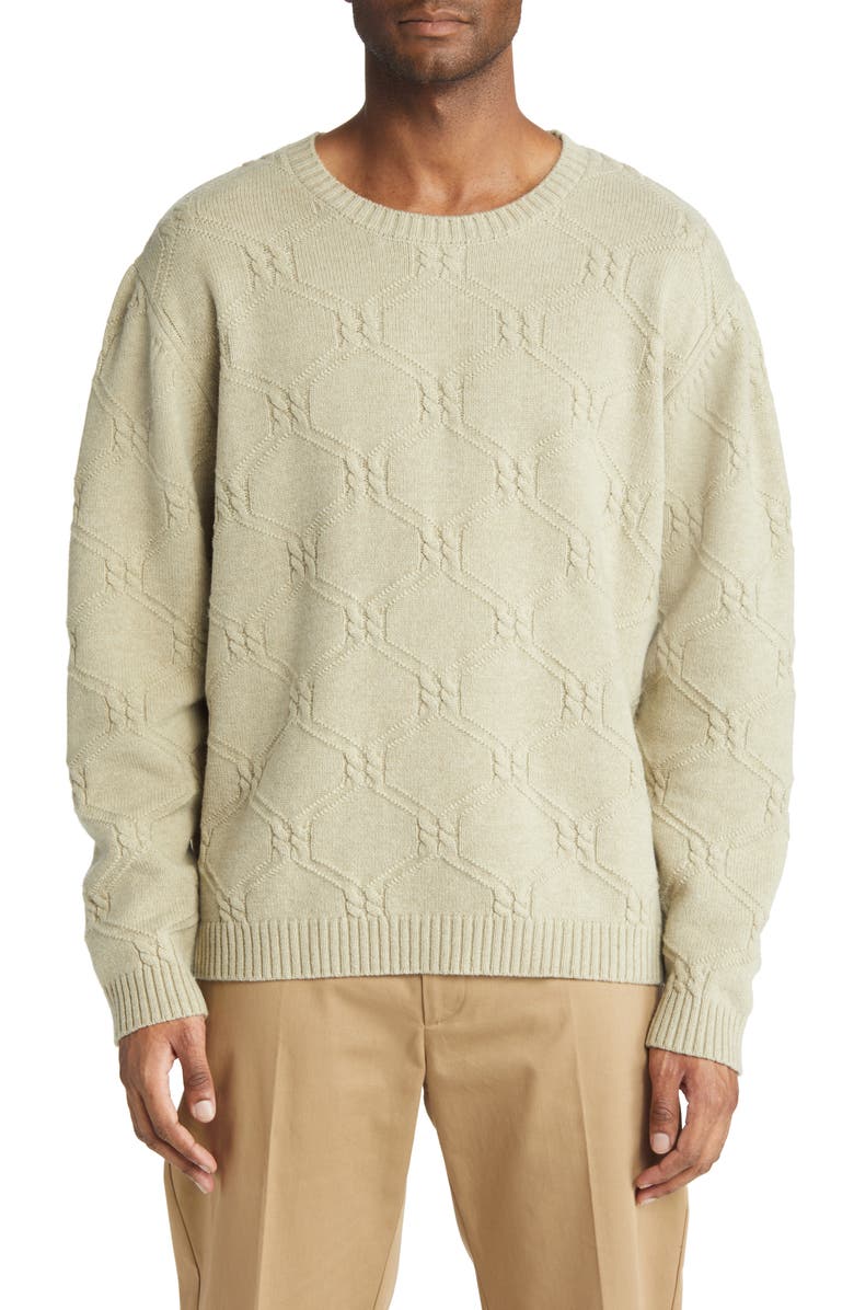 Wax London Grove Cable Crewneck Sweater, Main, color,