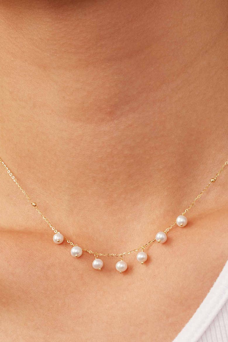 14K Yellow Gold Pearl Girl Station Necklace, Alternate, color, Yellow Gold