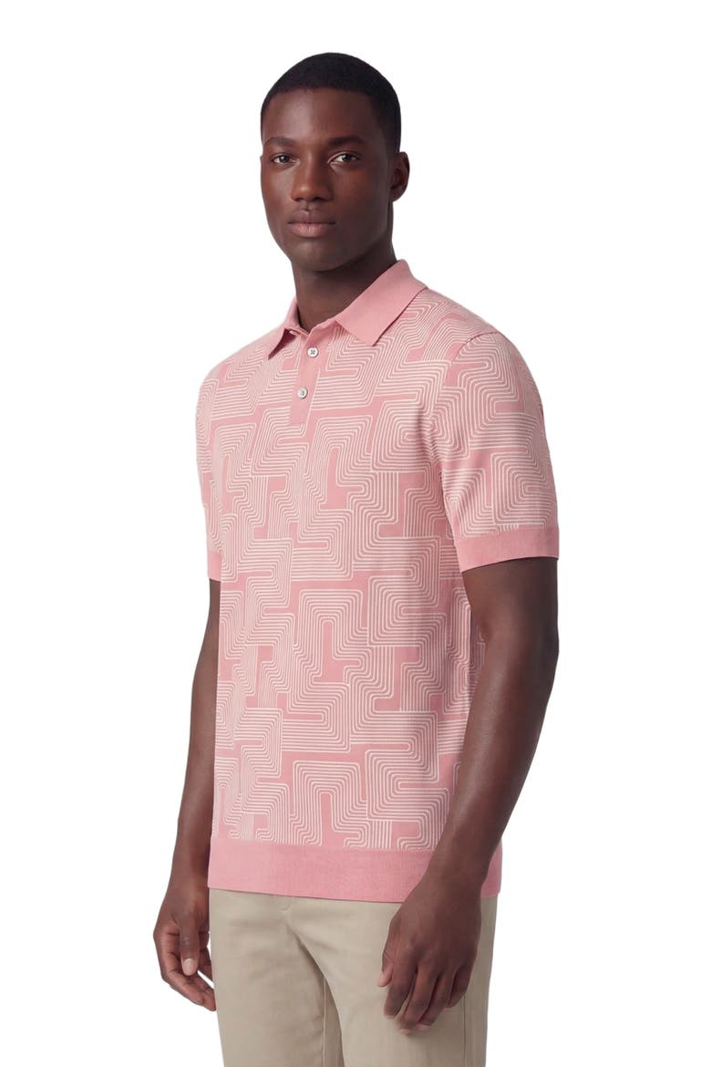 Inter Twine Mens Merino Silk Cashmere Polo, Alternate, color, INTER TWINE PINK