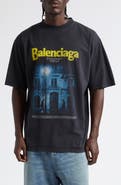 Balenciaga Medium Fit Distressed The Address Graphic T-Shirt