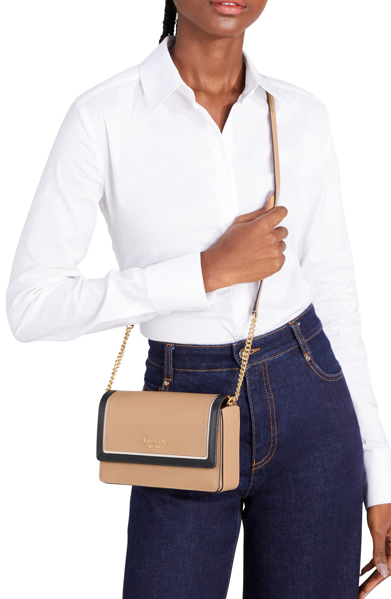 Kate Spade New York morgan colorblock saffiano leather crossbody bag, Alternate, color, 