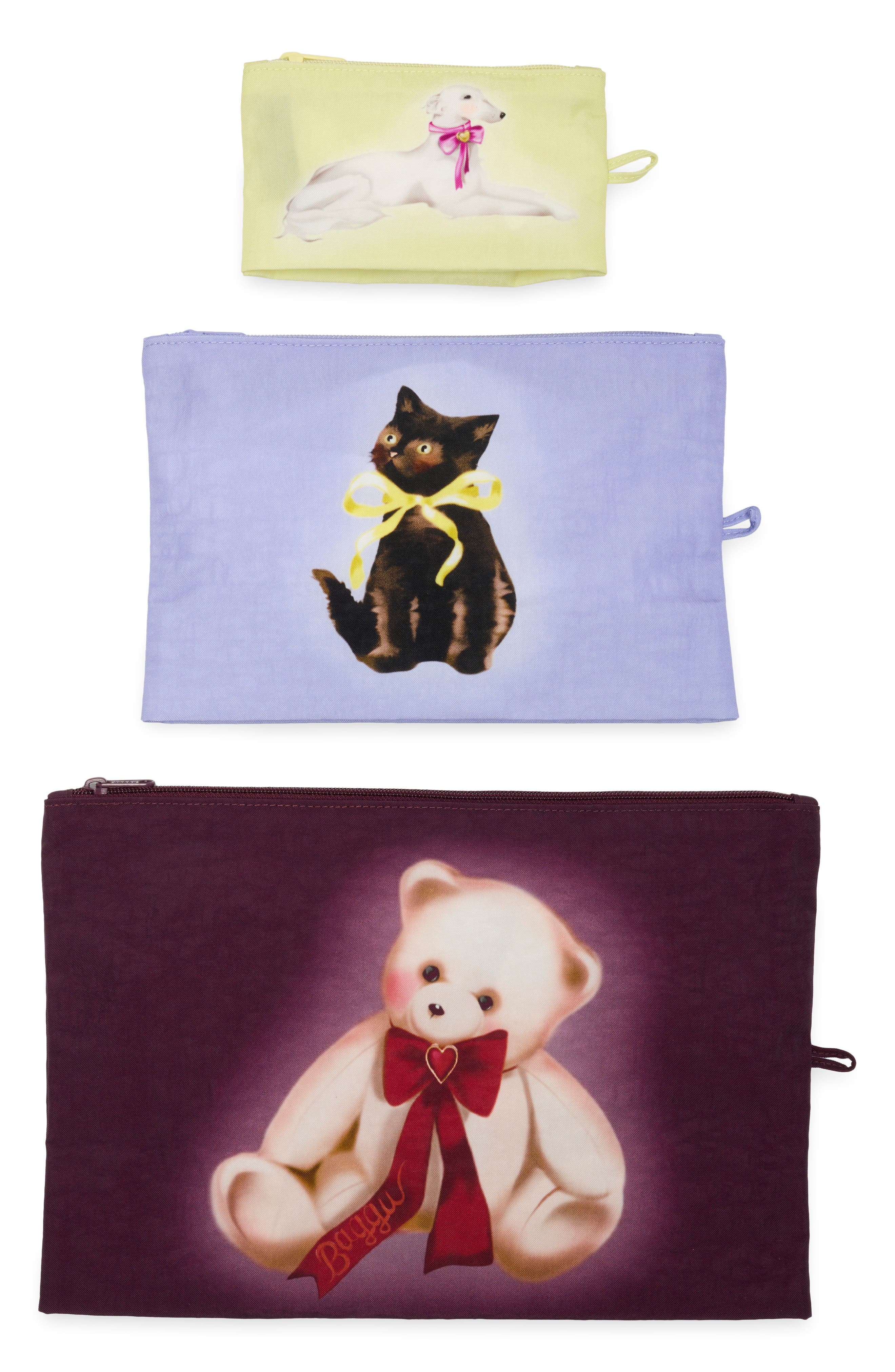 Baggu Go 3-piece Pouch Set In Fancy Animals