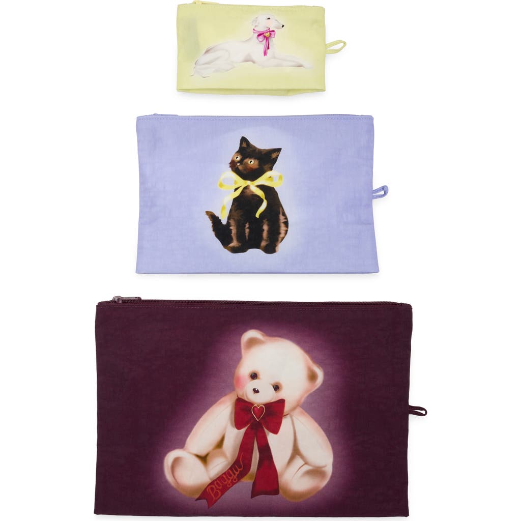 Baggu Go 3-piece Pouch Set In Fancy Animals