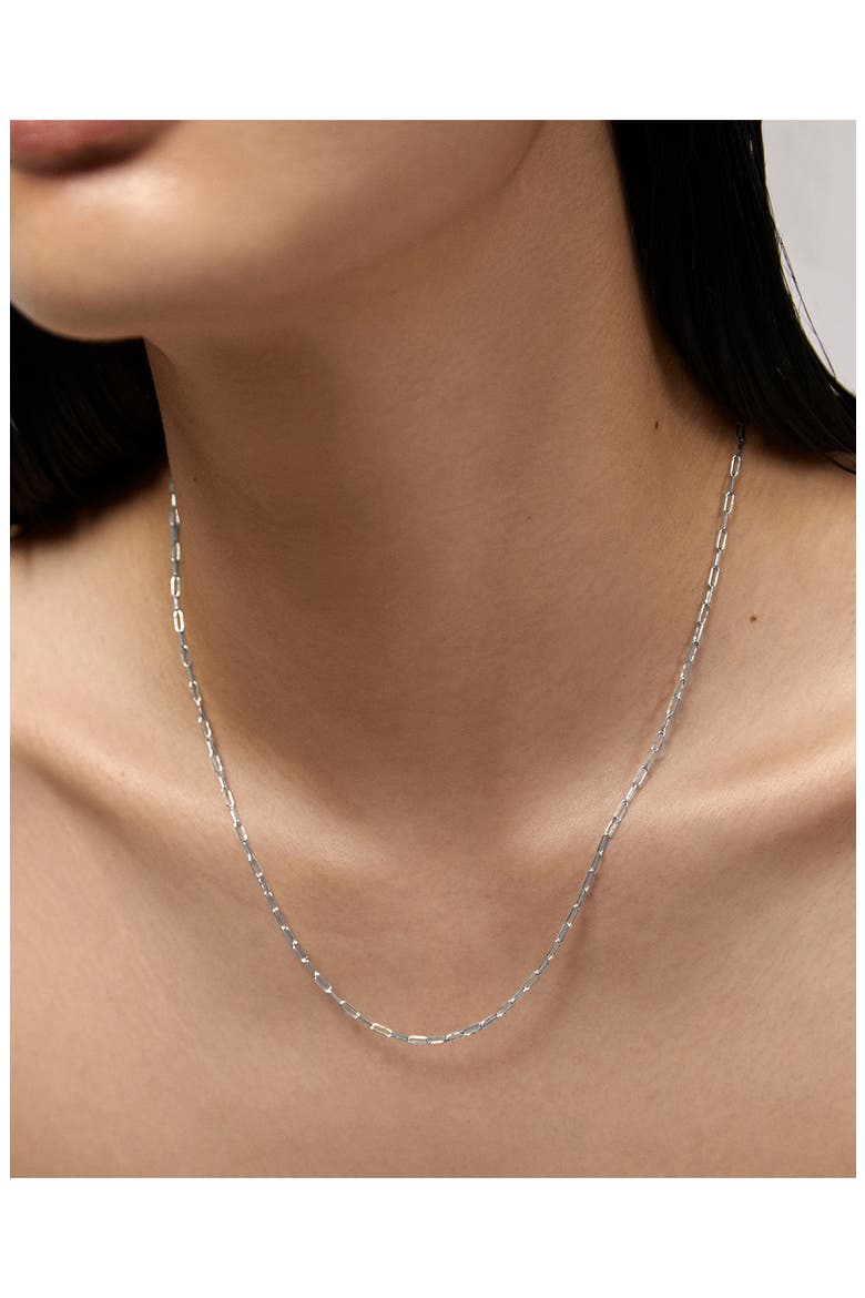 Paper Clip Chain Necklace, Alternate, color, 14KT SOLID WHITE GOLD