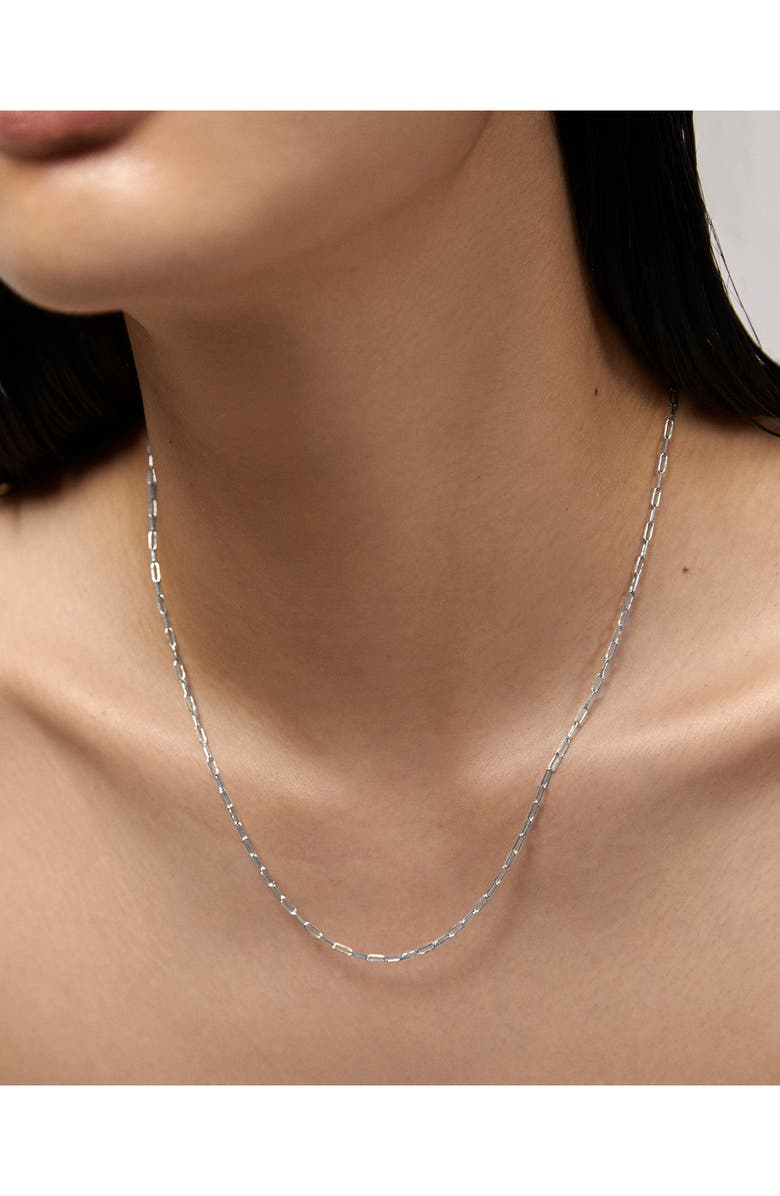 Monica Vinader Paper Clip Chain Necklace, Alternate, color, 14Kt Solid White Gold