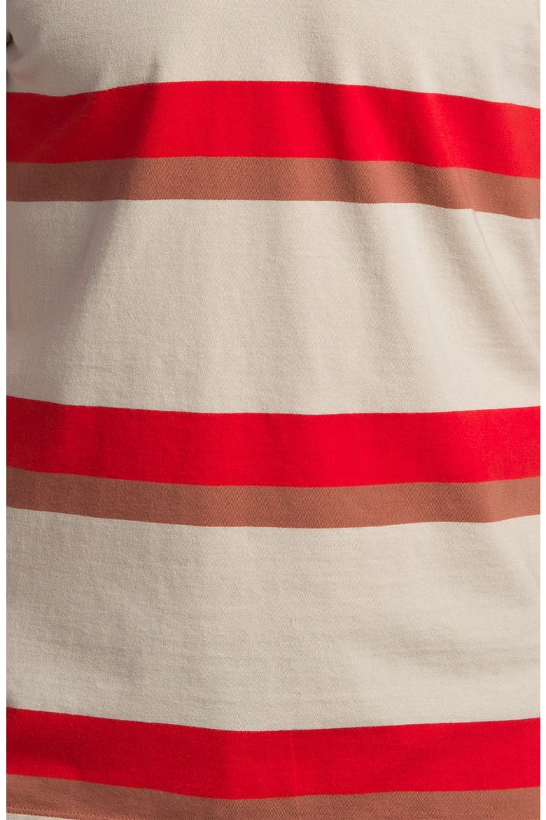 'Elliott' Stripe Print Polo, Alternate, color, OATMEAL MULTI