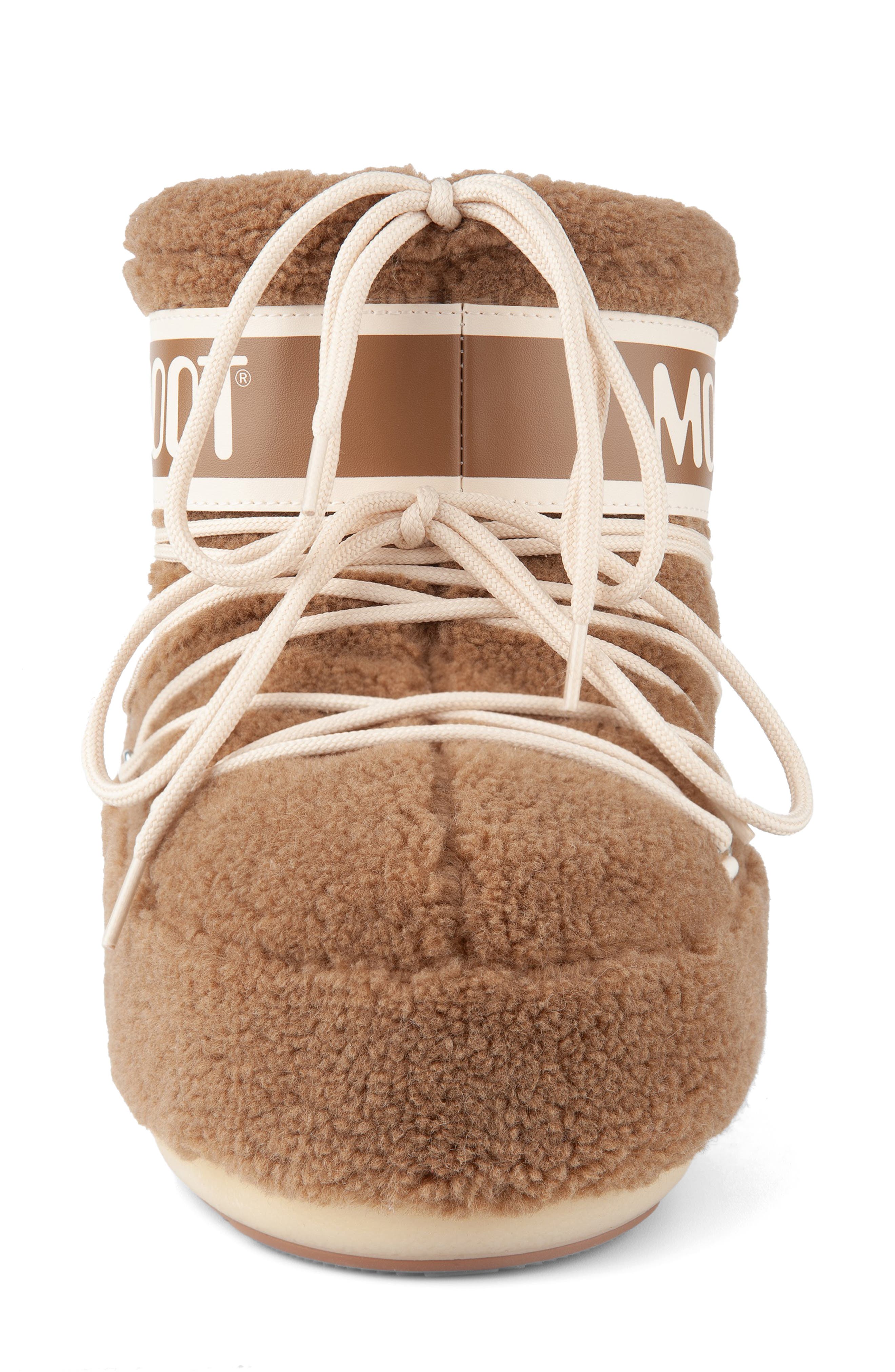 Moon Boot&lt;sup&gt;®&lt;/sup&gt; Icon High Pile Fleece Low Boot, Alternate, color, Camel