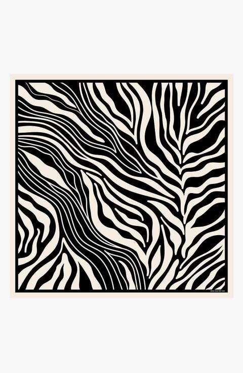 Zebra Wave Double Sided Silk Scarf