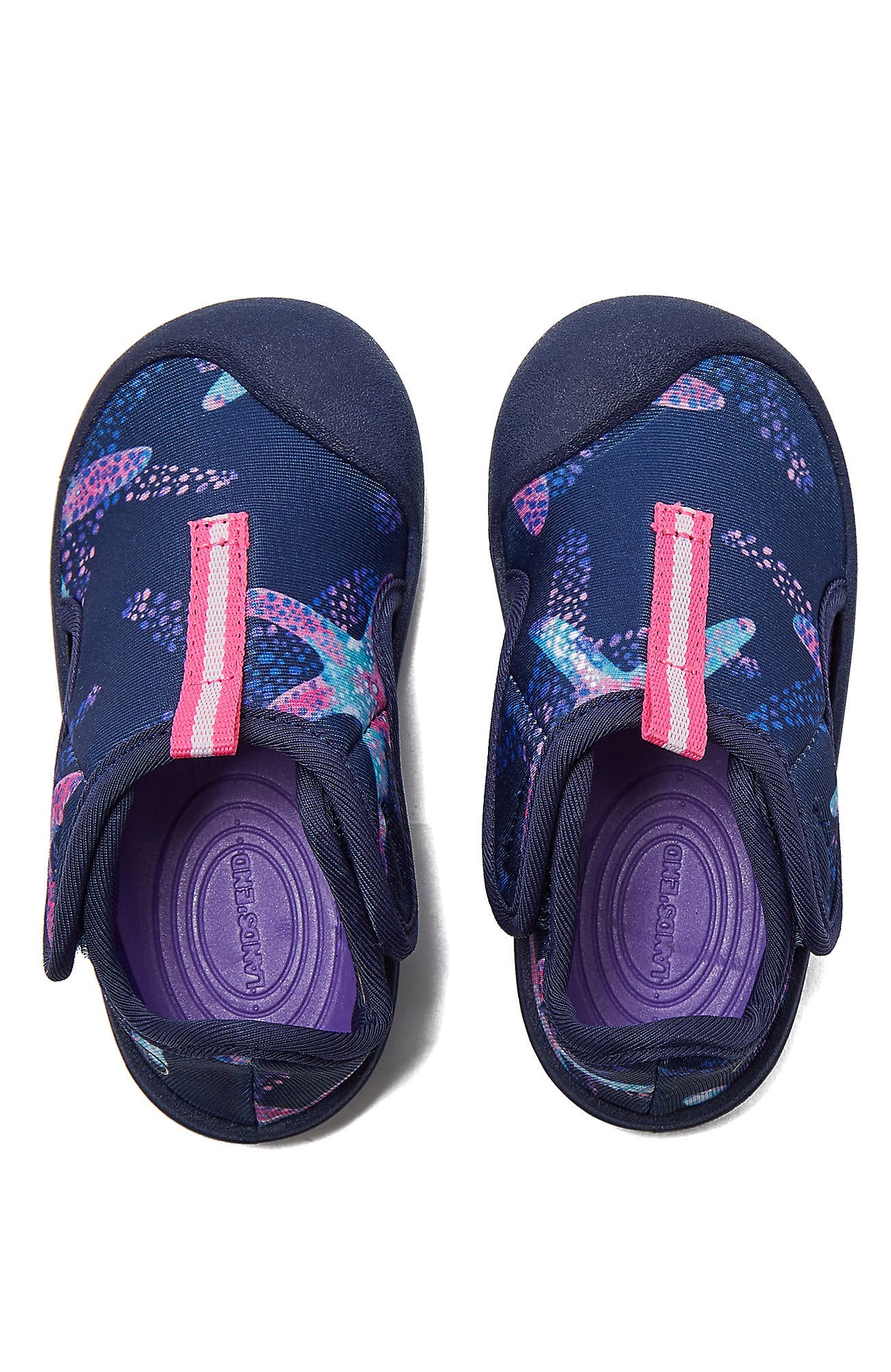 Lands' End Toddlers Adventurer Water Shoes, Alternate, color, Deep Sea Navy/Pink Starfish