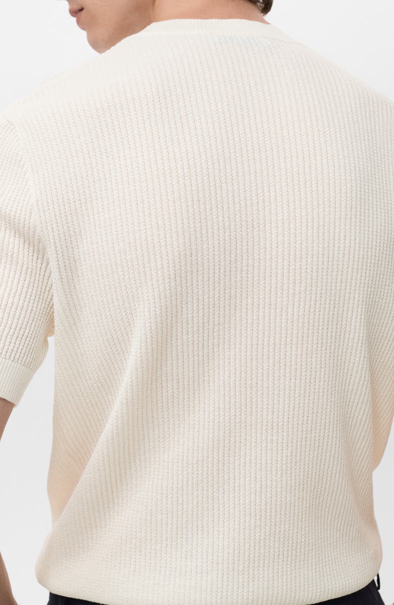 MANGO Rib Knit T-Shirt, Alternate, color, Off White