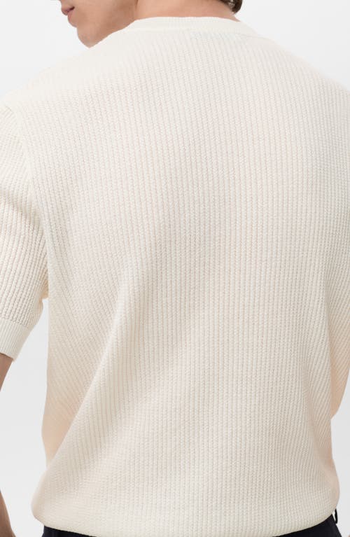 Mango Rib Knit T-shirt In White