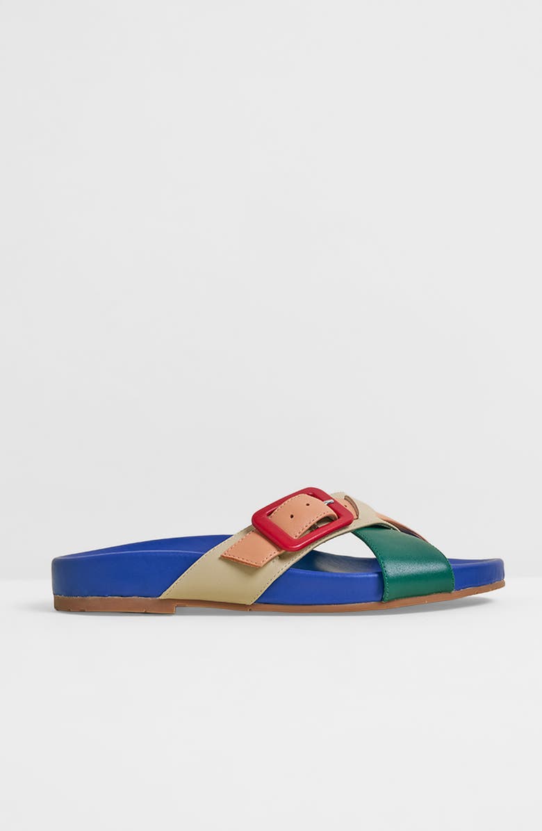 Charlotte Stone Sylas Mismatch Crossover Slide Sandal, Alternate, color, Kingston