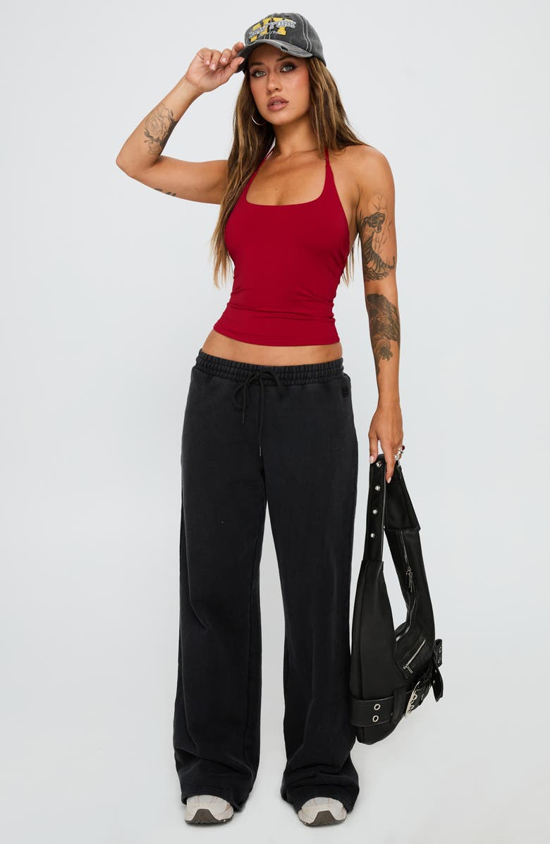 Princess Polly Ezekiel U-Neck Halter Top, Alternate, color, Red