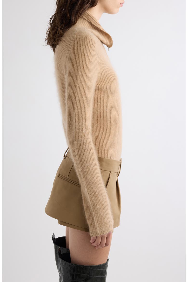 Klango Zip Cashmere Cardigan, Alternate, color, LIGHT BROWN