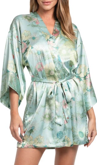 Stefani Floral Satin Wrap Robe