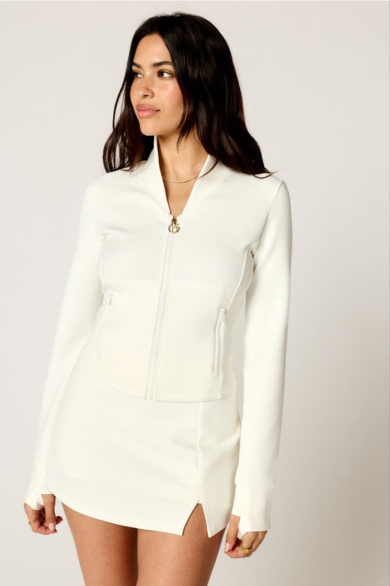 Luxe Zip Up Jacket, Main, color, white