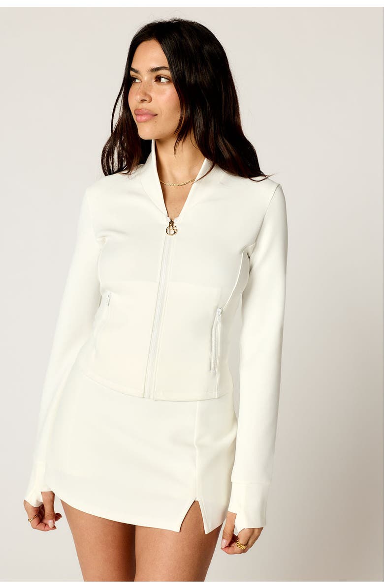 Goldie Byrd Luxe Zip Up Jacket, Main, color, White
