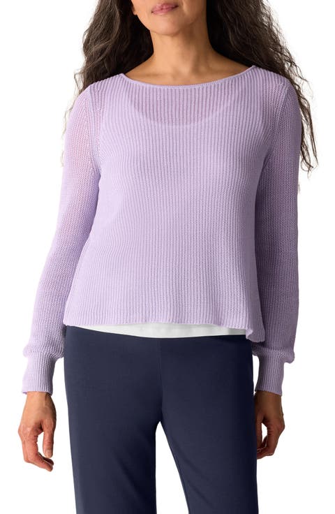 Organic Cotton & Silk Ballet Neck Sweater