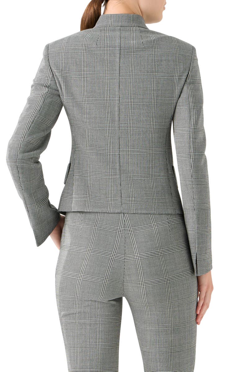 Akris Deva Check Stretch Wool Jacket, Alternate, color, Black-White
