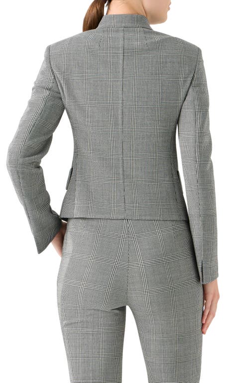 Akris Deva Prince Of Wales Wool Single-breasted Jacket In Gray