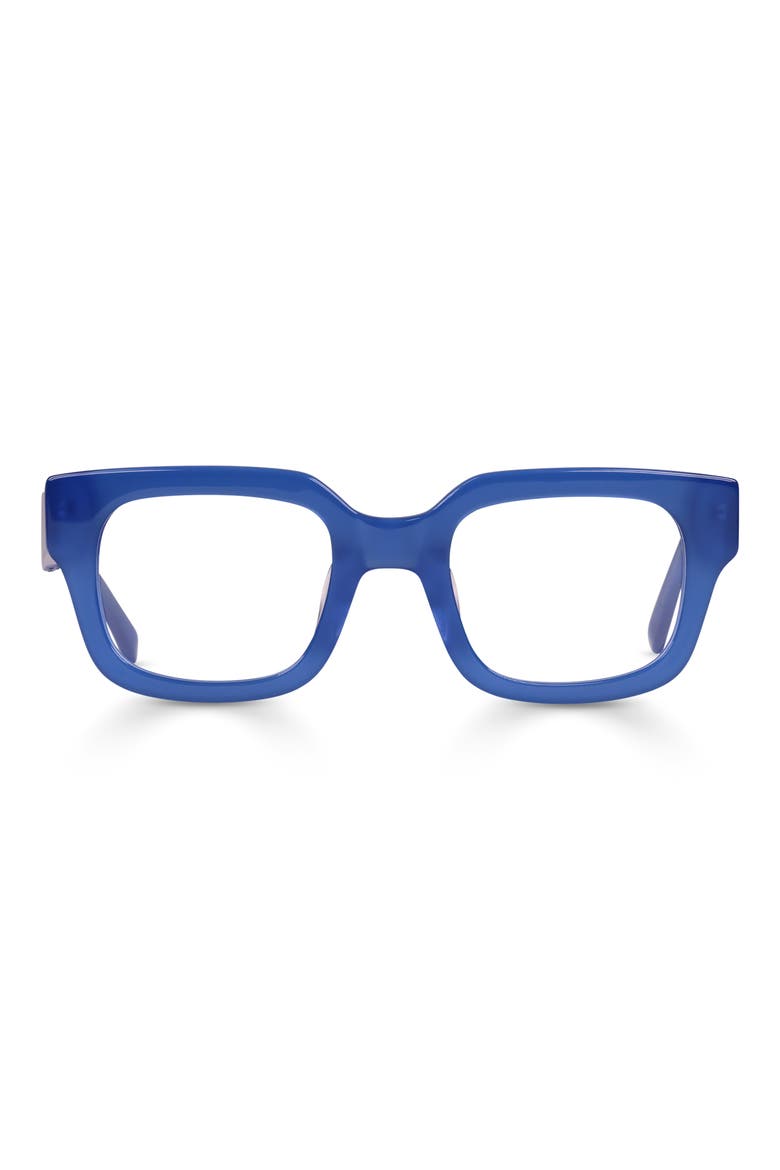 Square Off 47mm Small Square Reading Glasses, Main, color, SAPPHIRE BLUE