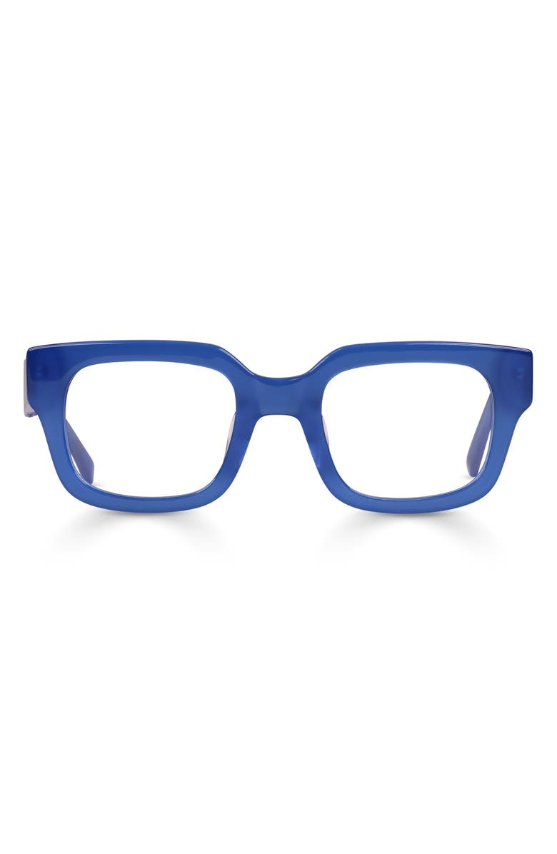 eyebobs Square Off 47mm Small Square Reading Glasses, Main, color, Sapphire Blue
