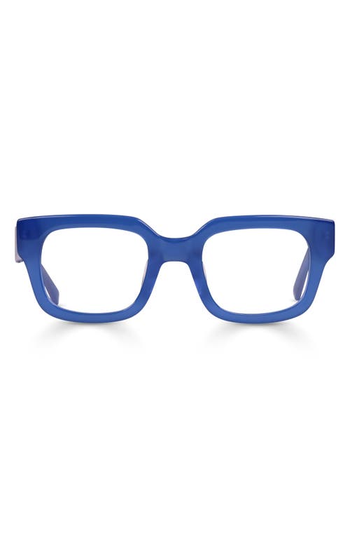 Eyebobs Square Off 47mm Small Square Reading Glasses In Sapphire Blue