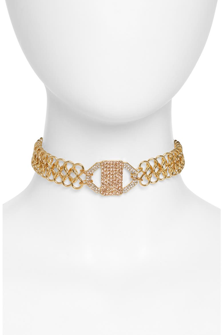 Set of 2 Imitation Pearl Collar & Choker Necklaces, Main, color, BLUSH- WHITE- GOLD