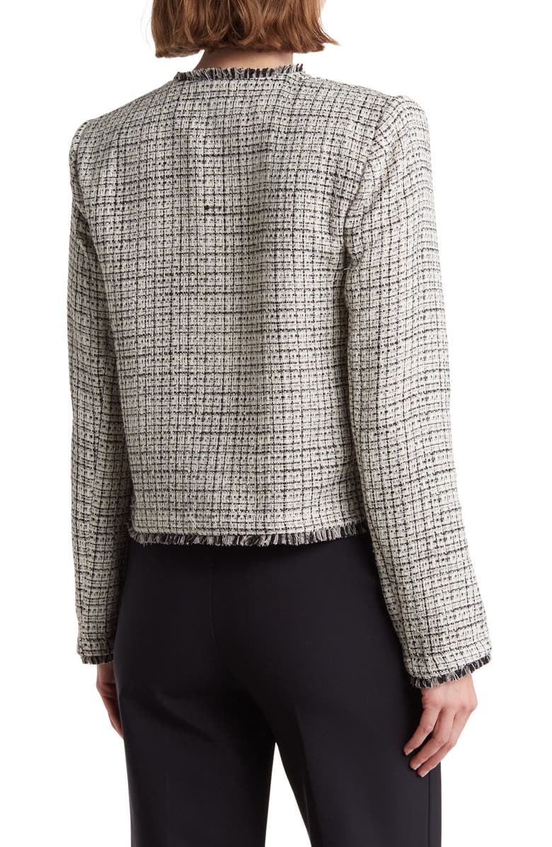 Calvin Klein Open Front Tweed Jacket, Alternate, color, 