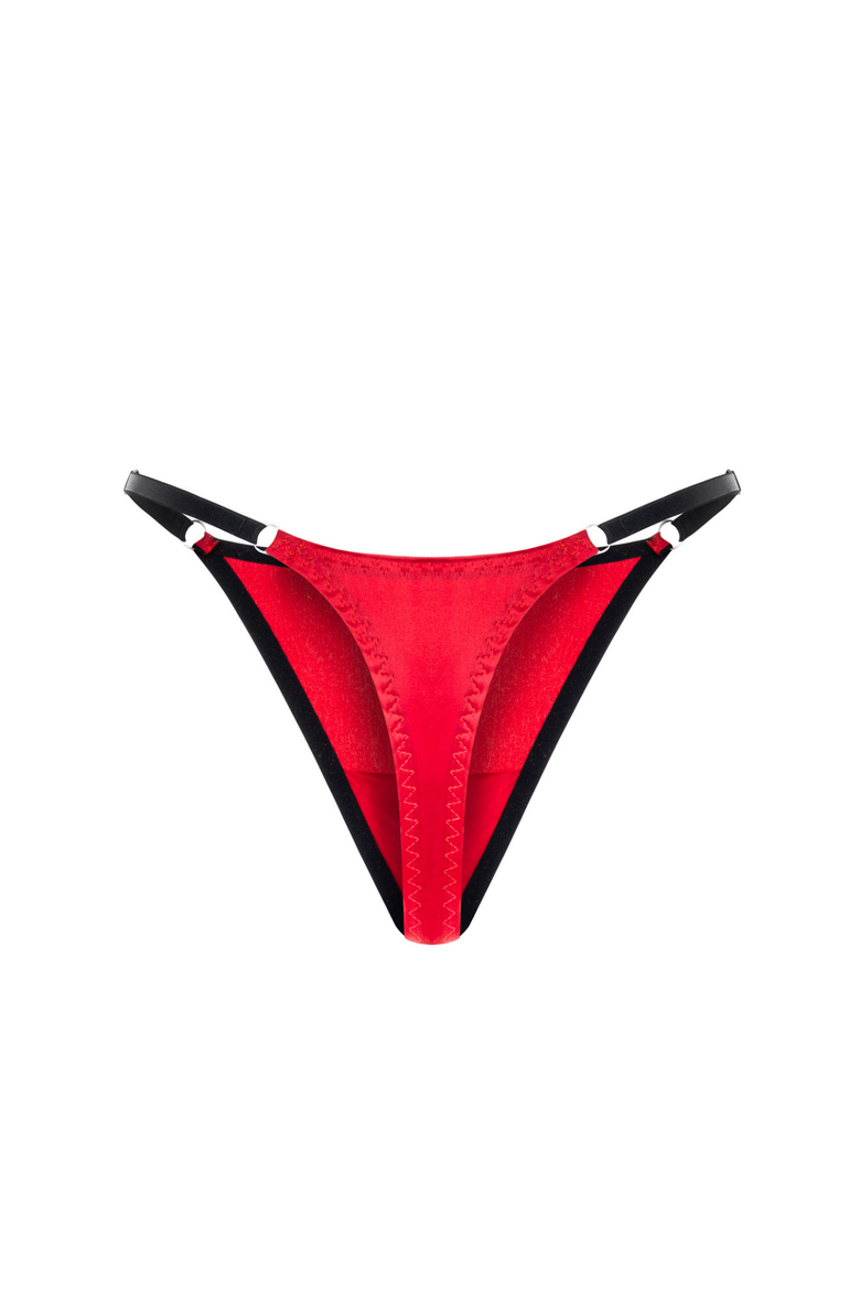 Hera Thong - Silk & Lace G-String, Alternate, color, Red