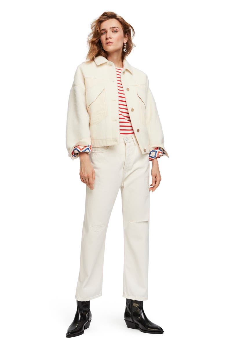 Scotch & Soda Oversize Wool Blend Trucker Jacket, Alternate, color, 