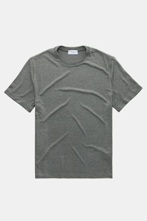 Heavyweight Short Sleeve Viscose Jersey Crewneck Grey