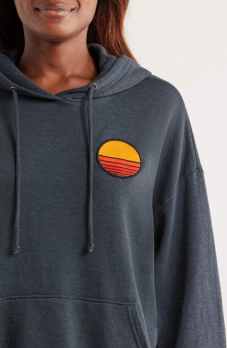Aviator Nation Sunset Patch Hoodie, Alternate, color, Charcoal