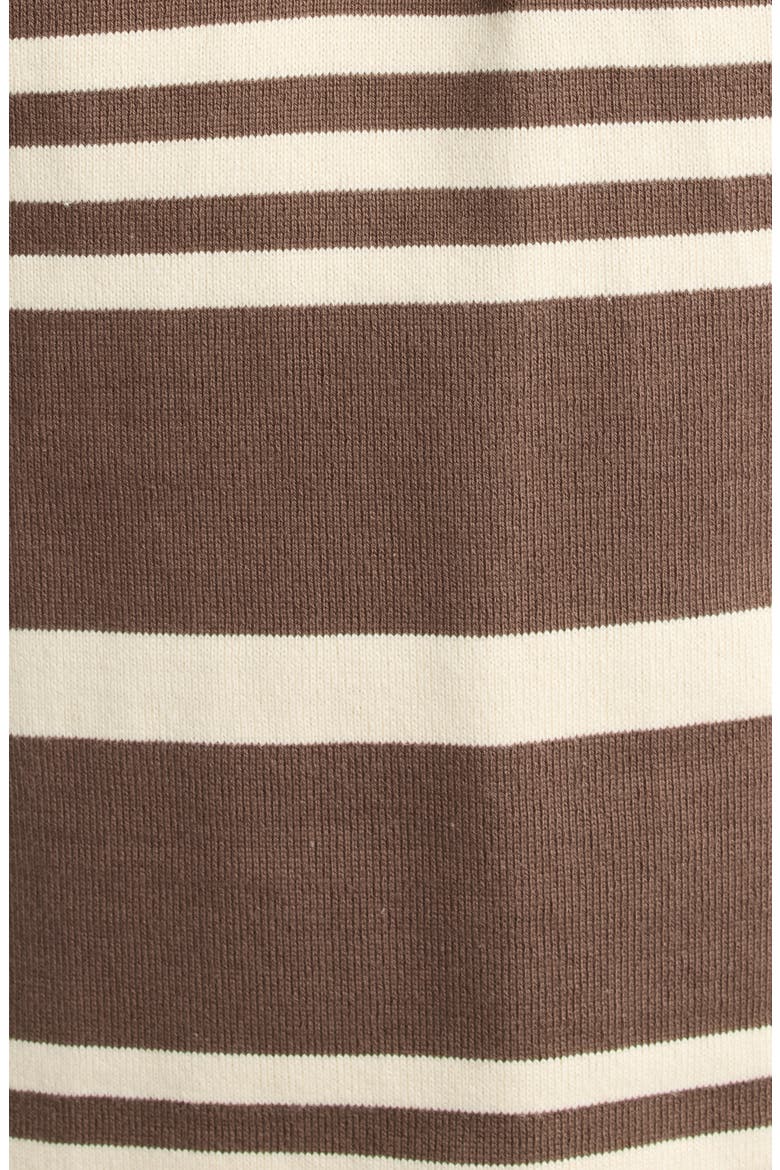 Striped Cotton Rugby Shirt, Alternate, color, BROWN