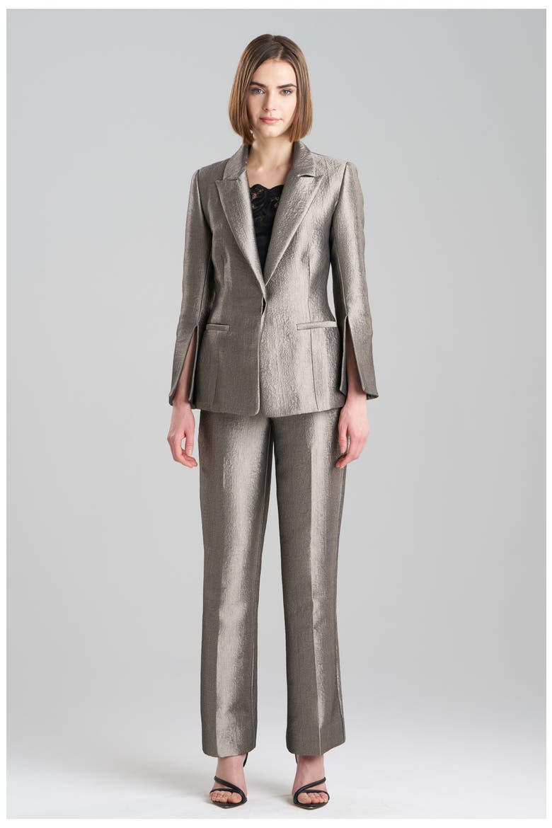 Metallic Jacquard Blazer, Main, color, DARK COPPER