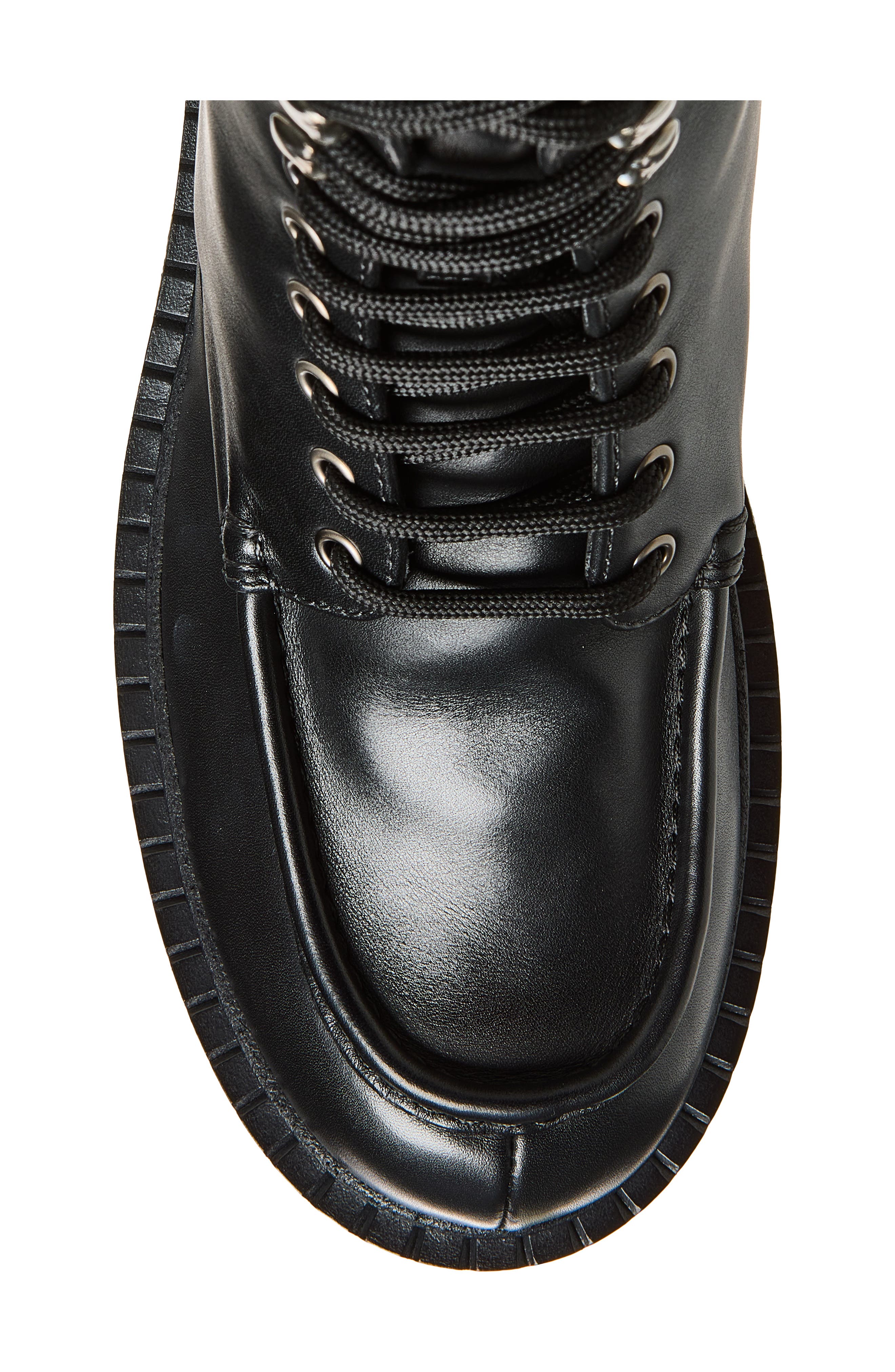 Folder Leather Laced Boot, Alternate, color, NERO